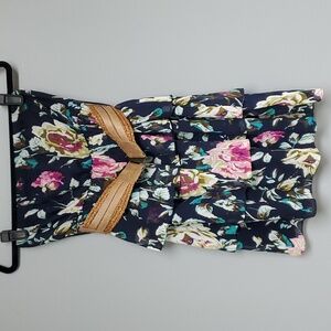Windsor floral strapless dress with belt